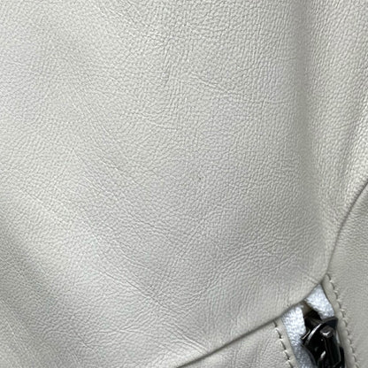 THE VIRIDI-ANNE 20AW Lamb Leather Biker Jacket White Size 3
