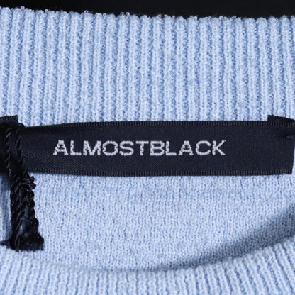 ALMOSTBLACK 24SS Fuji Jacquard Knit Blue Size 2