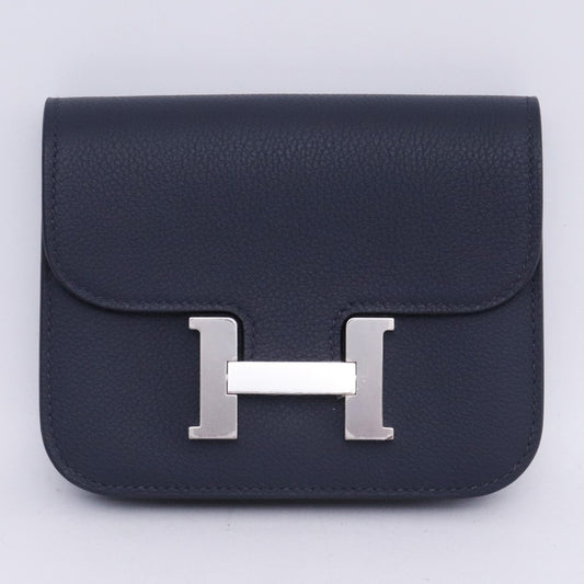 HERMES Constance Slim Bag Navy Silver Hardware Size F