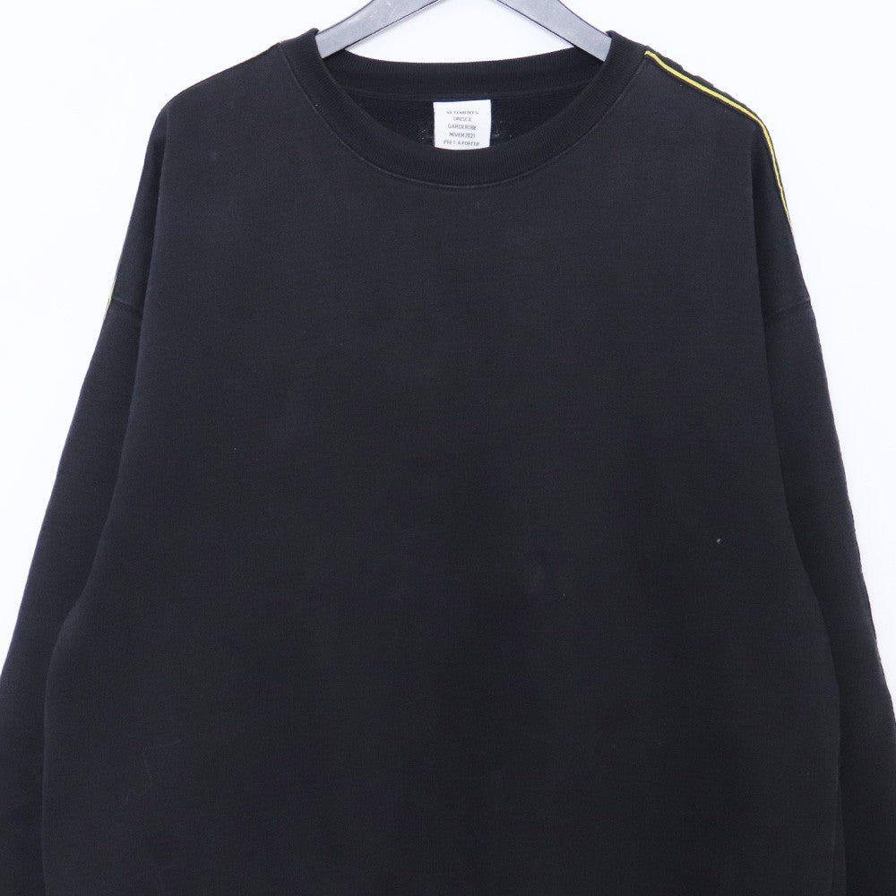 VETEMENTS Logo Tape Pullover Sweatshirt Black Size S