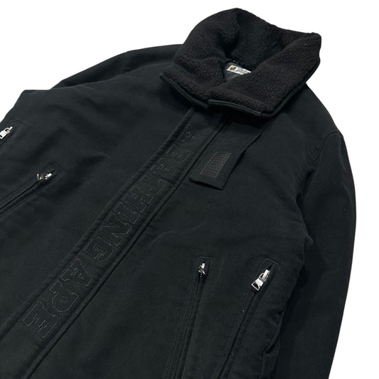 Bape A BATHING APE Shearling Collar Flight Jacket Size L