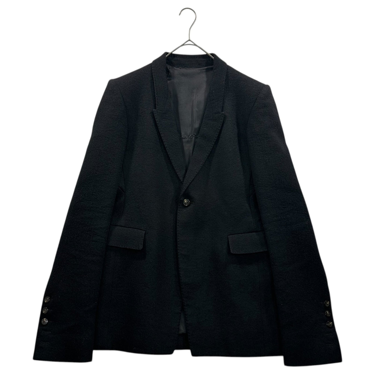 Rick Owens Cotton-Wool Brushed 1B Blazer Jacket Size 38
