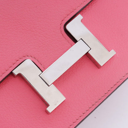 Hermes Constance Slim Wallet Bag Pink Size F