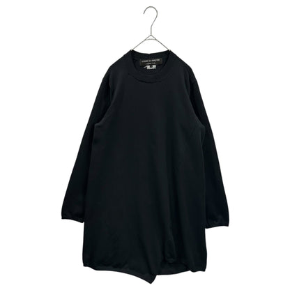 CDG HOMME PLUS 18AW Asymmetrical Hem Long Knit Black Size S