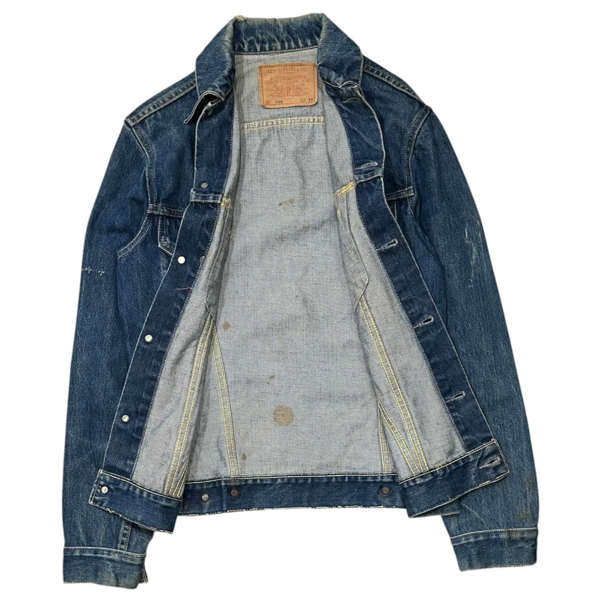 Levi's 60s Vintage 558 Big E Long Jacket Indigo Size 38