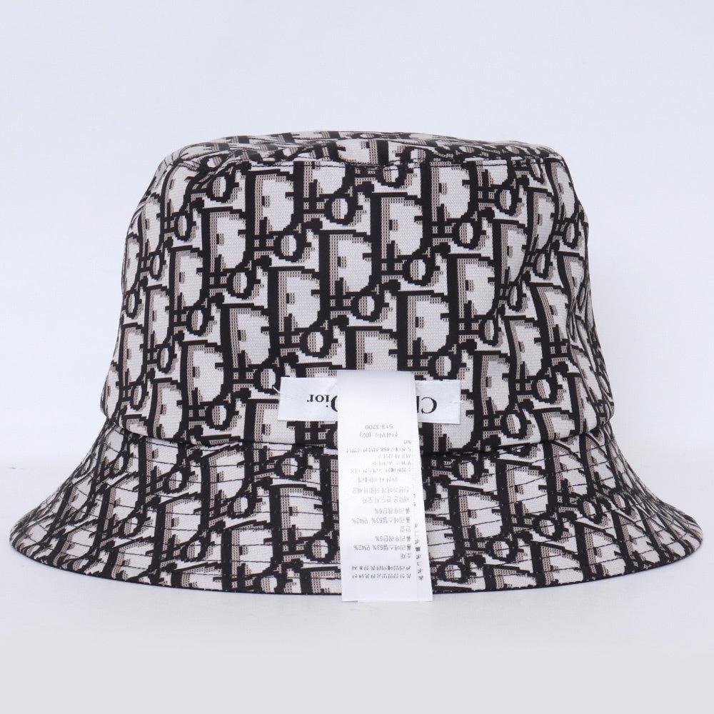 CHRISTIAN DIOR TEDDY-D Oblique Reversible Hat Black Size 58