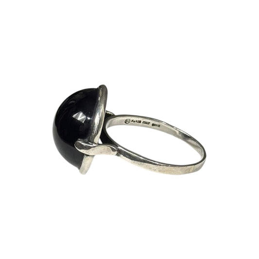 BOTTEGA VENETA Silver Blue Stone Cabochon Ring Size JP 27