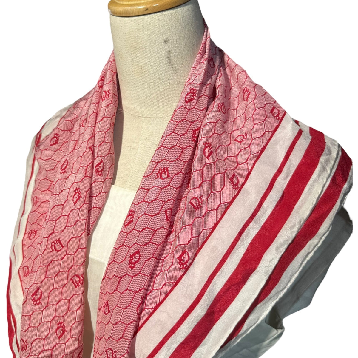 Christian Dior Old Square Line Silk Scarf