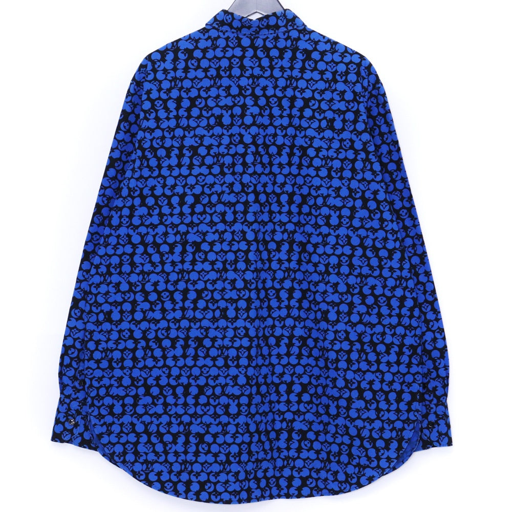 Louis Vuitton 19AW Perforated Monogram Blue Shirt Size XL