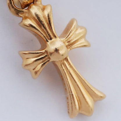 CHROME HEARTS 22K Baby Fat Cross Necklace Charm Gold Size F