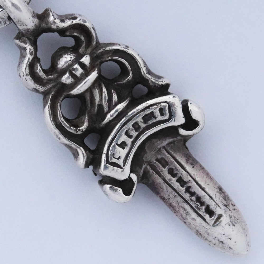 CHROME HEARTS #5 Dagger Charm Necklace Top Silver Size F