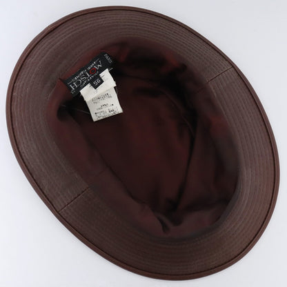 HERMES MOTSCH Leather Bucket Hat Brown Size 56