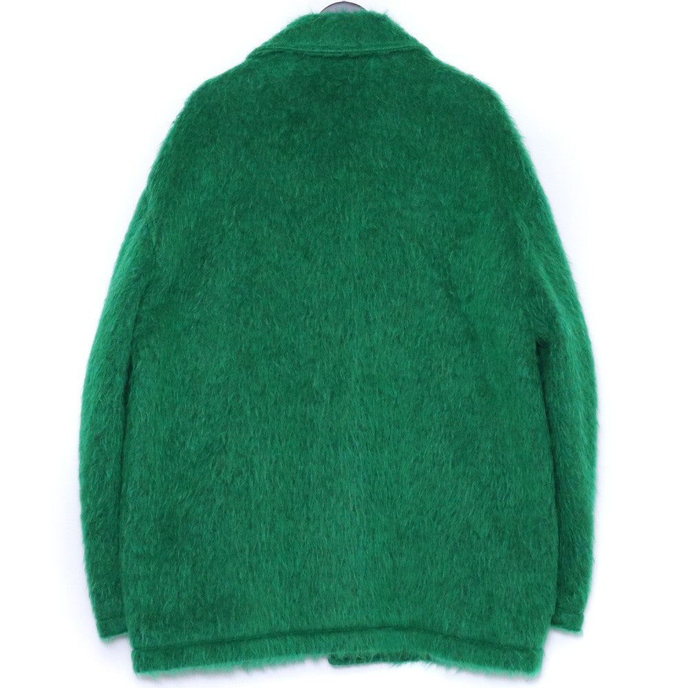 MARNI Single Breasted Faux Fur Coat Green Size 48