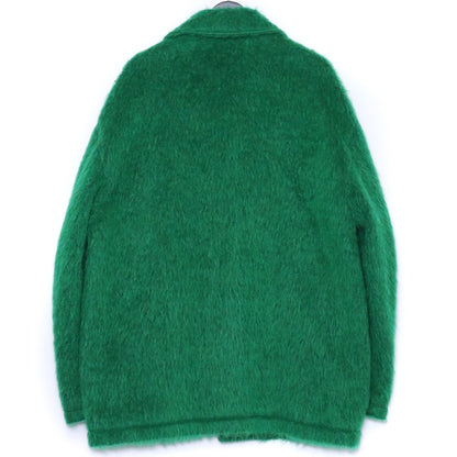 MARNI Single Breasted Faux Fur Coat Green Size 48