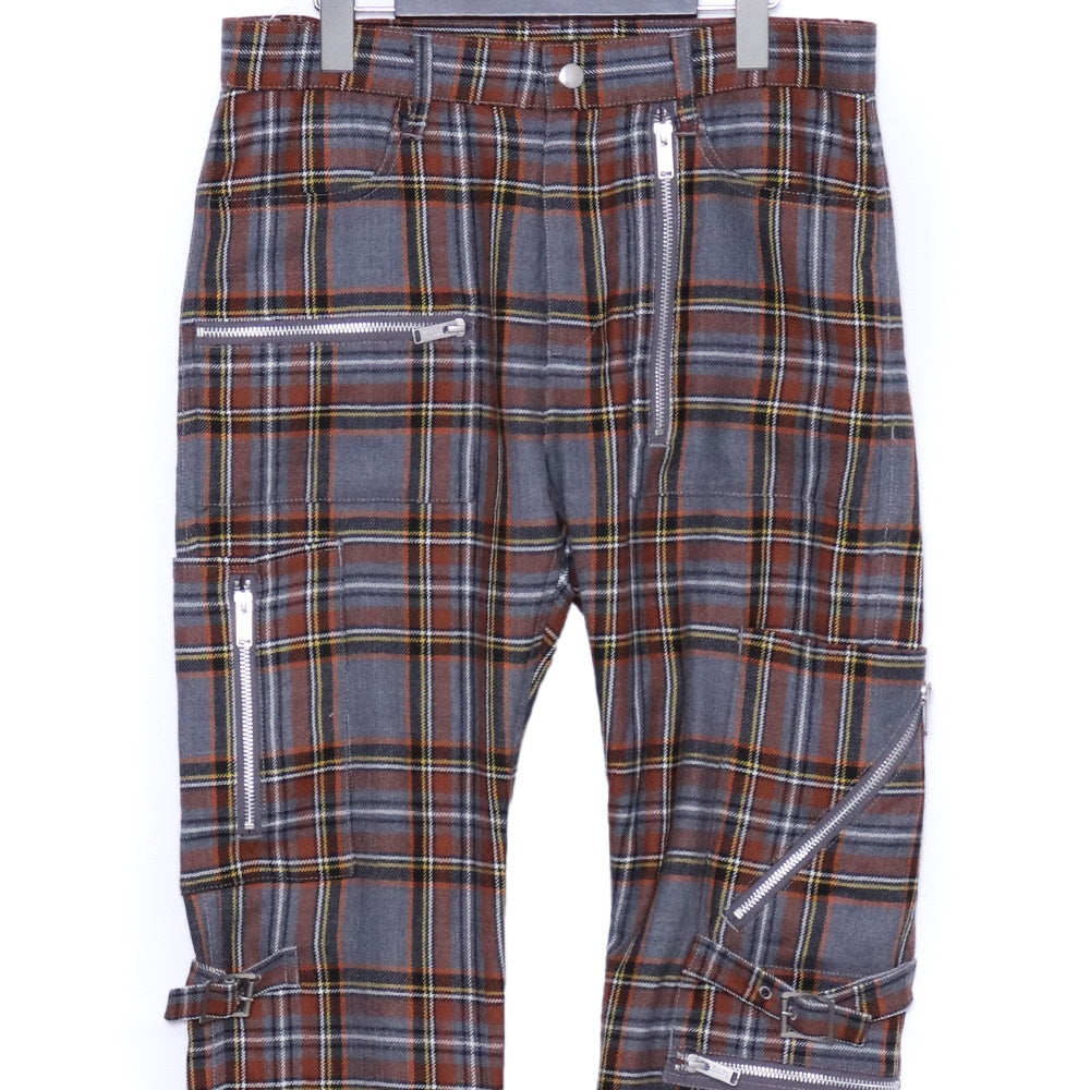 UNDERCOVER Zip Design Check Pants Gray Size 2