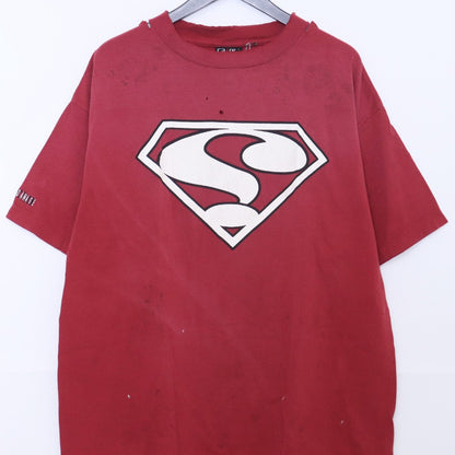 SAINT MICHAEL 25SS Printed Short Sleeve T-Shirt Red Size L
