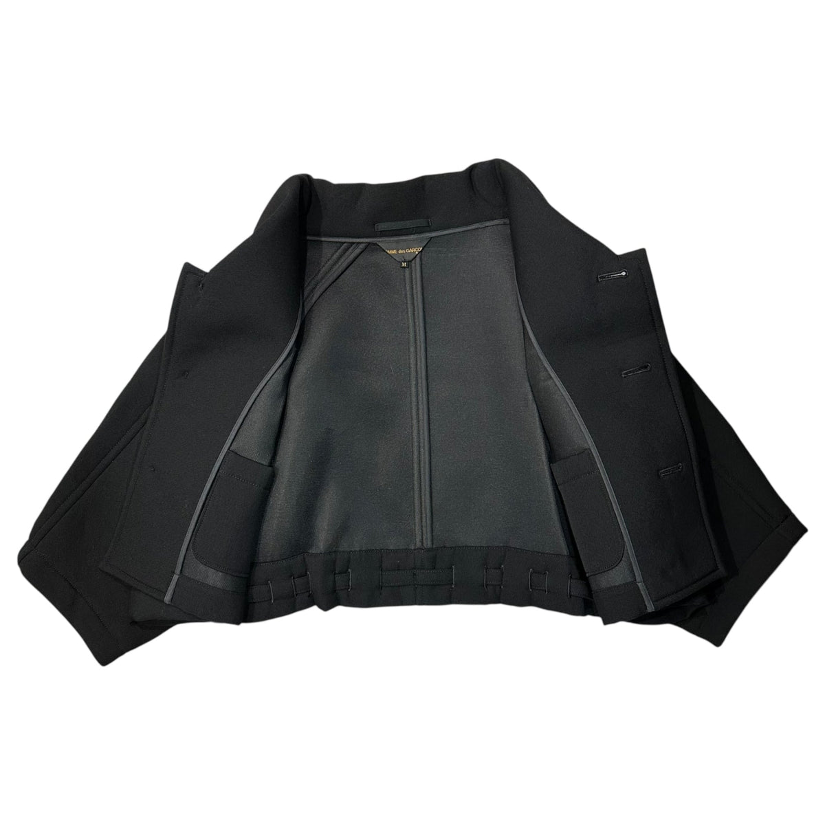 COMME des GARCONS 05SS Wool Bonding Wide Coat Black Size M