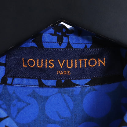 Louis Vuitton 19AW Perforated Monogram Blue Shirt Size XL