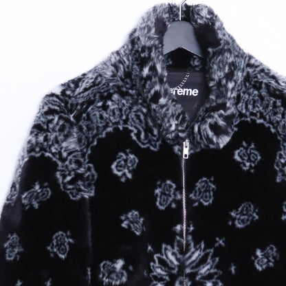 SUPREME 21SS Bandana Faux Fur Bomber Jacket Black Size M
