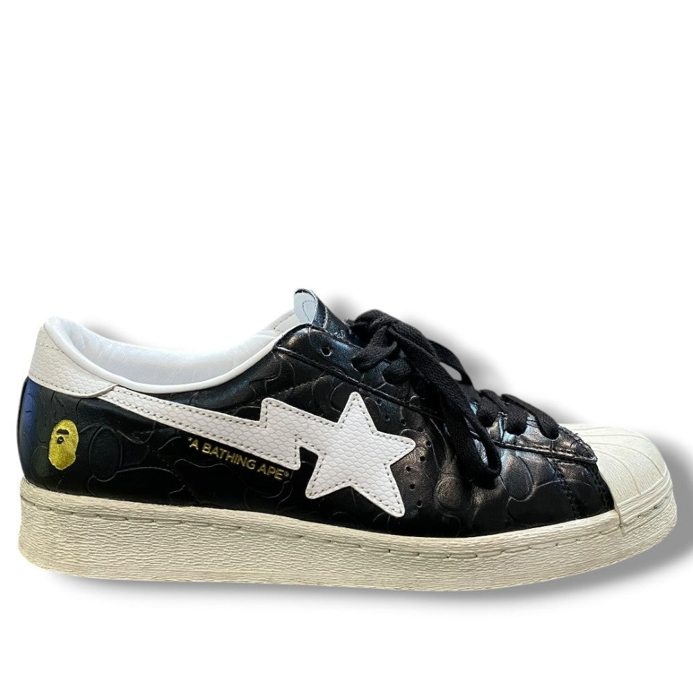 Bape Adidas Atmos Super Star V Black Sneakers Size 28cm