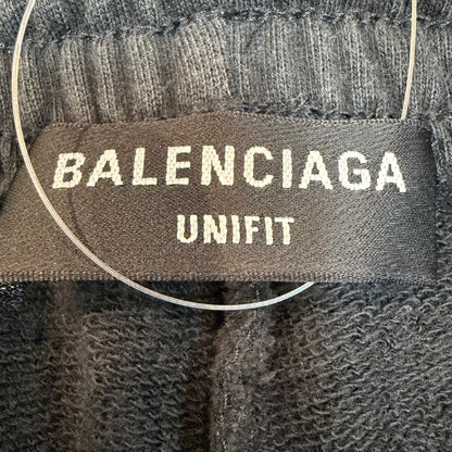 Balenciaga BB Paris Icon Logo Jogger Shorts Black Size M