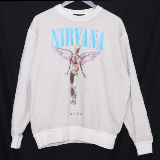 WIND AND SEA Nirvana In Utero Crew Sweatshirt White Size M