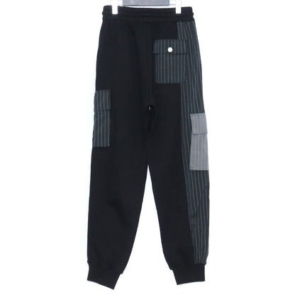 FENG CHEN WANG Striped Pocket Sweat Pants Black Size XS