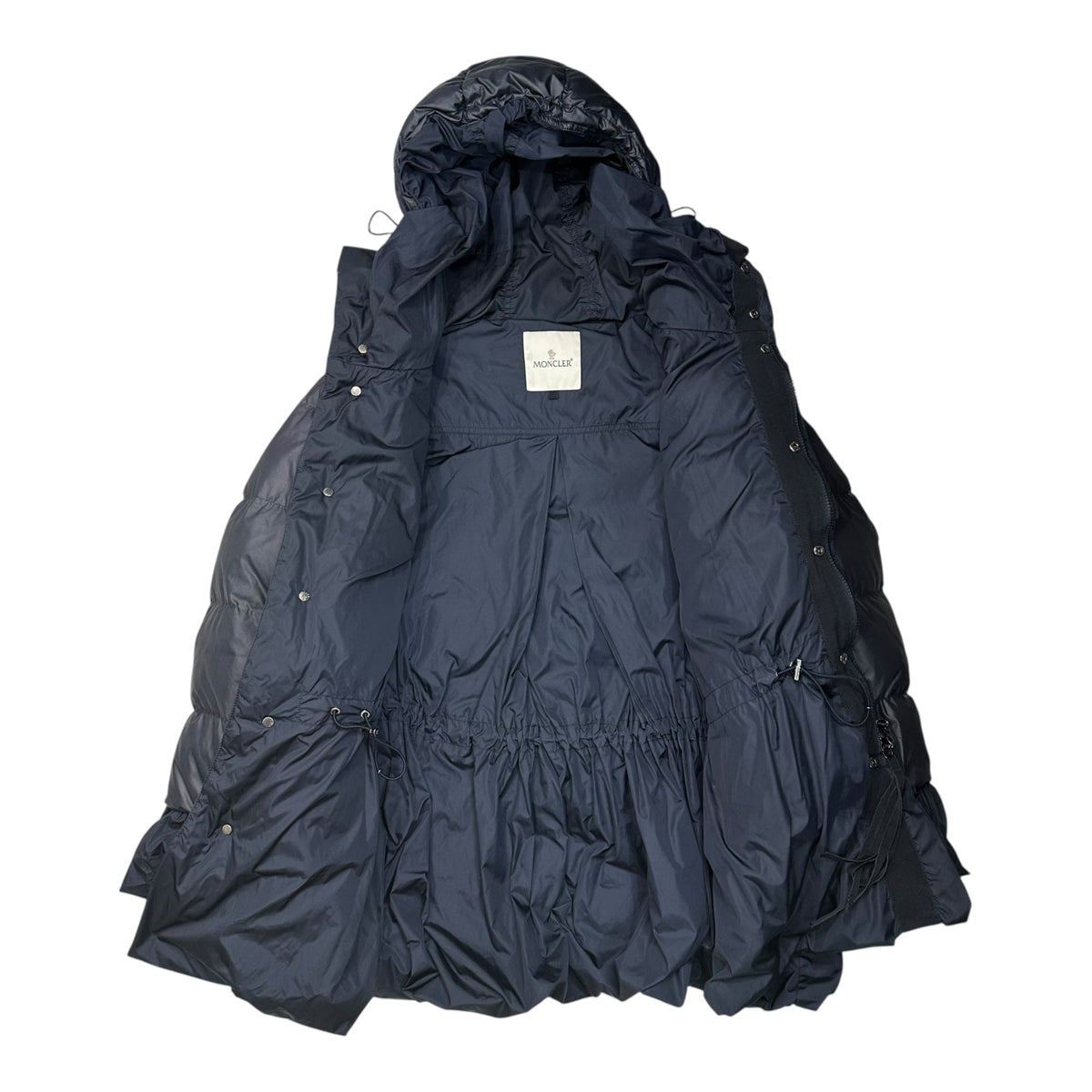 MONCLER sacai Seri Frill Down Jacket Navy Size 4