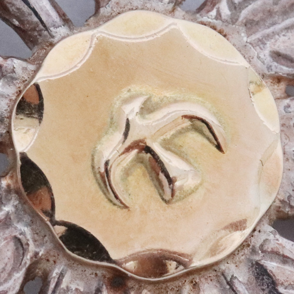 GORO'S K18 Gold Metal Glass Necklace Silver Size ONE SIZE