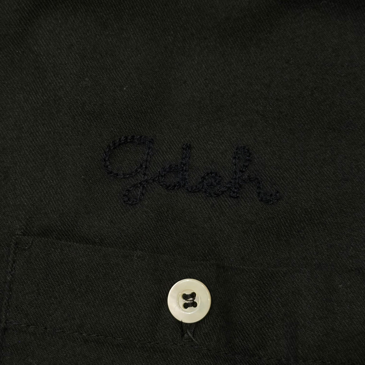 GOODENOUGH 00s Back Logo Bowling Shirt Black Size M