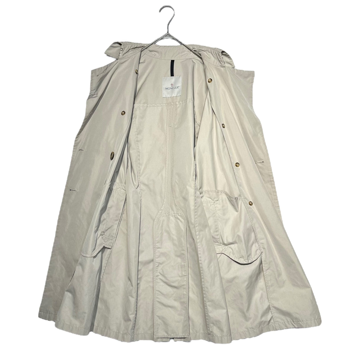 MONCLER Nylon Trench Coat Ivory Size 0