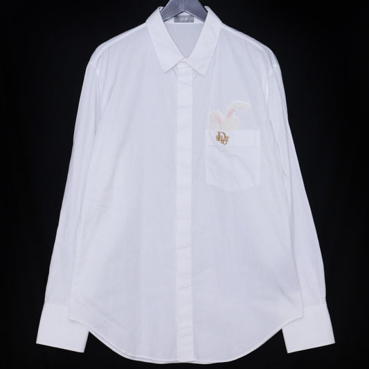 DIOR BY ERL 23SS Bunny Patch Logo Shirt White Size 42