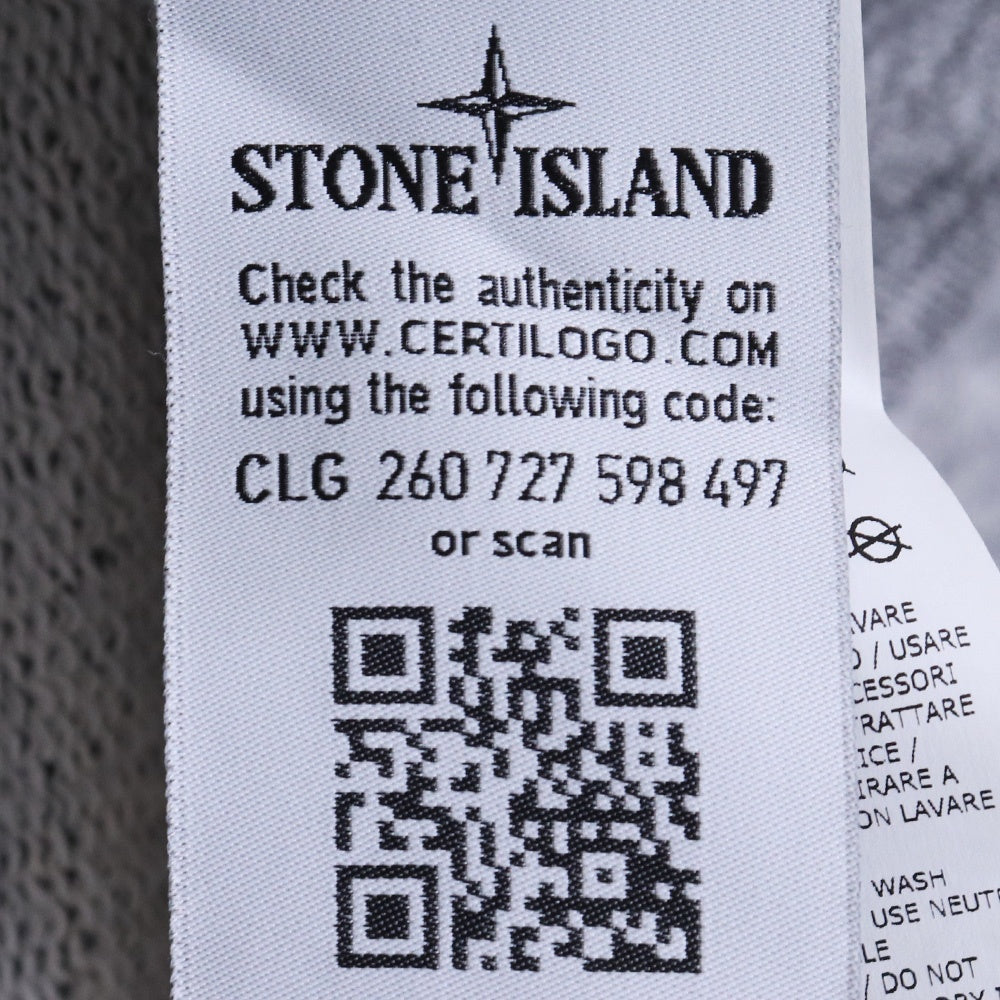 STONE ISLAND Logo Patch Zip Hoodie Gray Size M