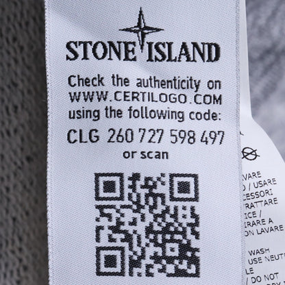 STONE ISLAND Logo Patch Zip Hoodie Gray Size M