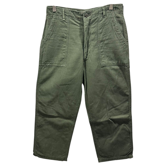 US ARMY 70s Vintage OG-107 Cotton Sateen Pants Olive Size 32×29