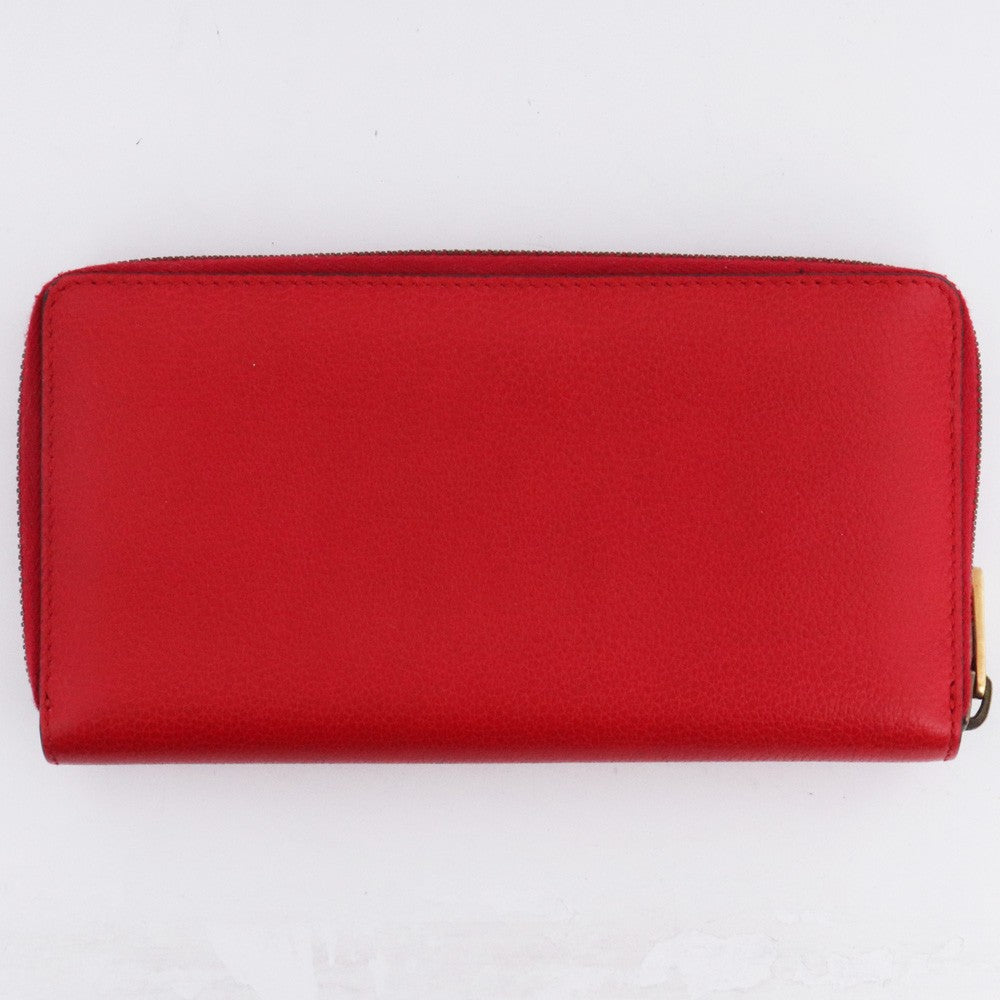 Gucci Vintage Logo Print Red Zip-Around Wallet Size F