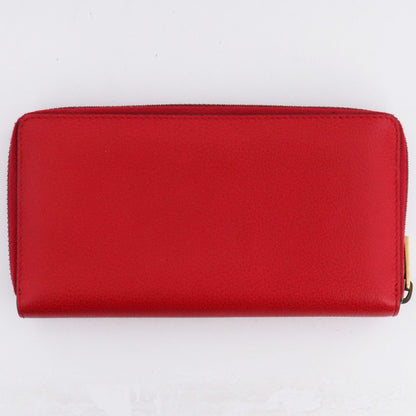 Gucci Vintage Logo Print Red Zip-Around Wallet Size F
