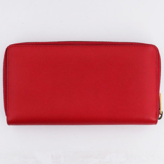 Gucci Vintage Logo Print Red Zip-Around Wallet Size F