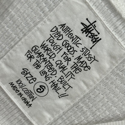 STUSSY 26SS Pigment Dyed Long Sleeve Thermal T-Shirt White Size S