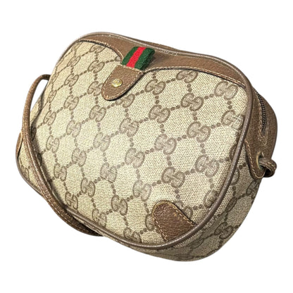 GUCCI Vintage GG Plus Sherry Line Leather Bag