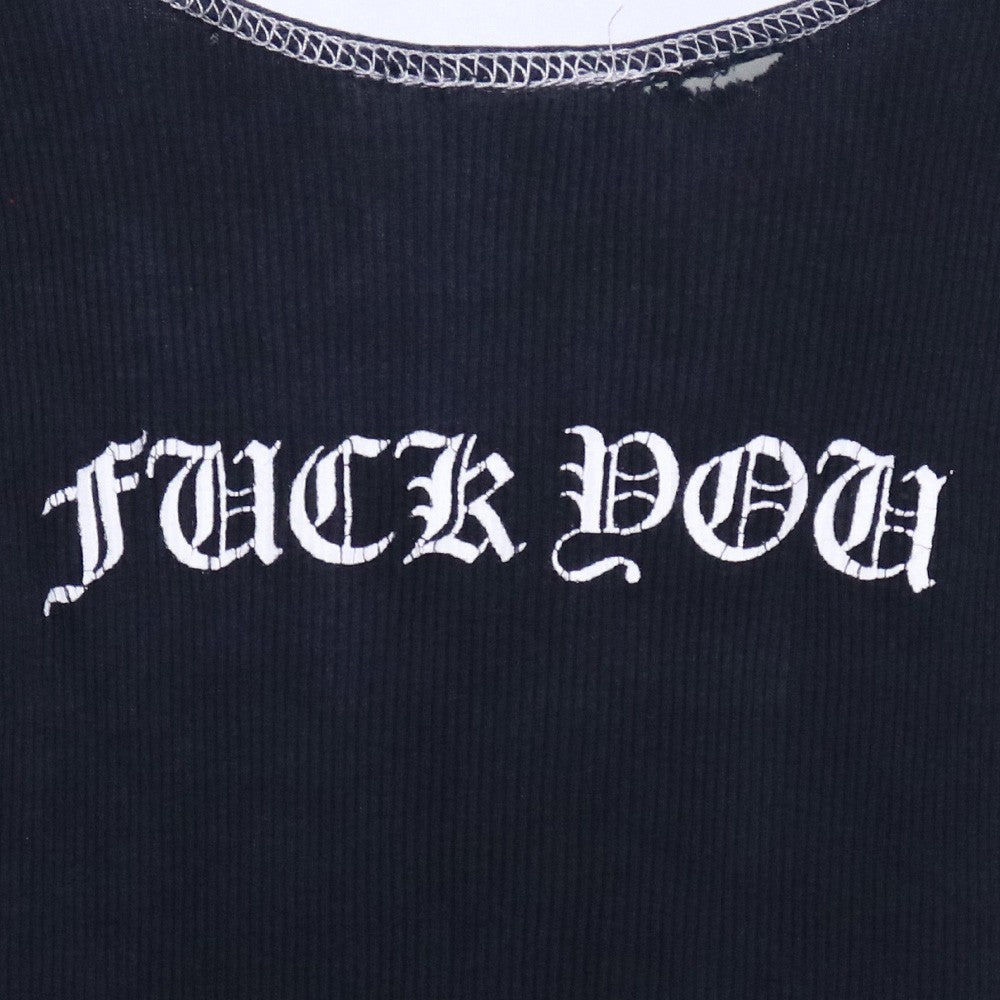 CHROME HEARTS Side Logo Fuck You Tank Top Black Size S