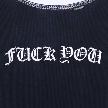 CHROME HEARTS Side Logo Fuck You Tank Top Black Size S