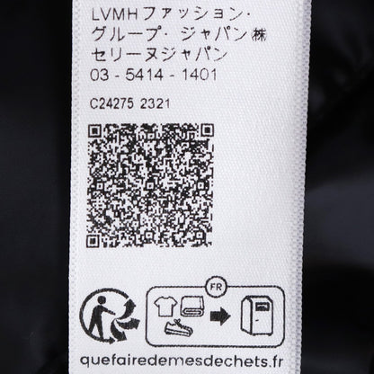 CELINE Logo Nylon Stand Neck Down Jacket Black Size 46
