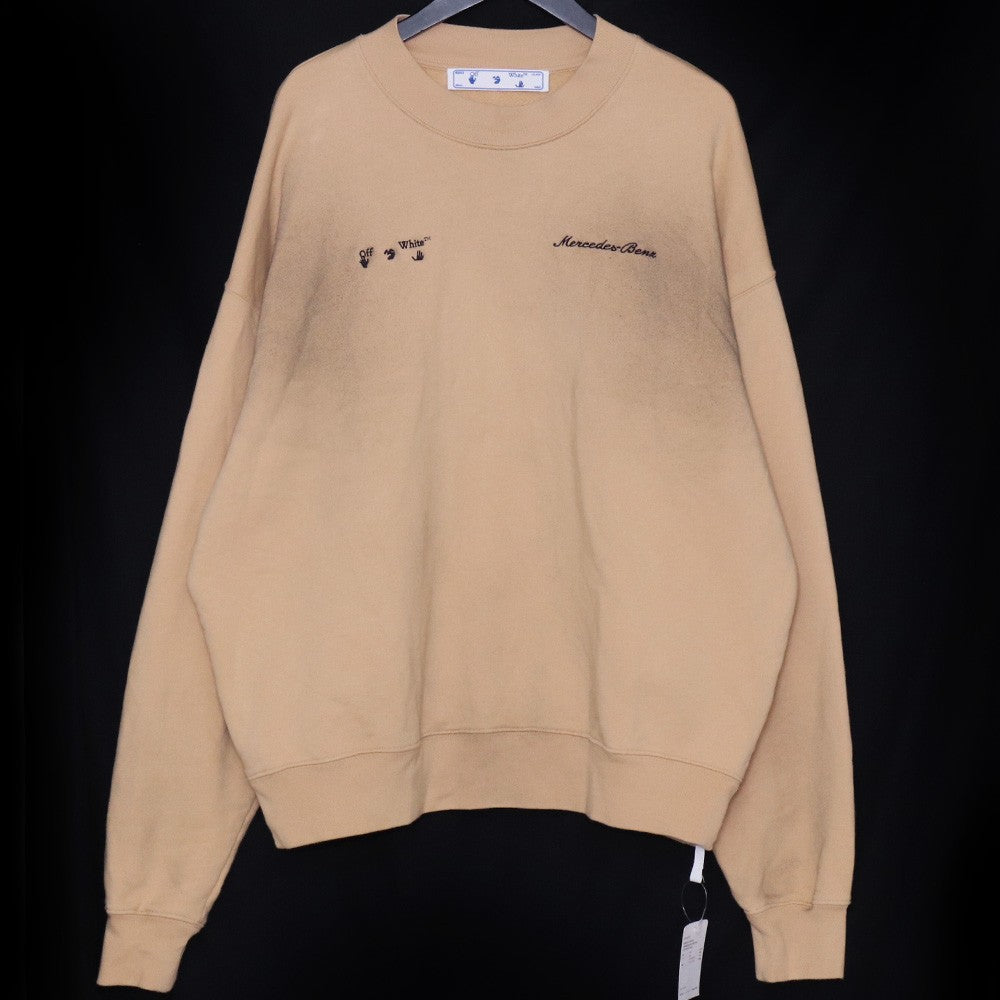 OFF-WHITE × MERCEDES-BENZ Project Crewneck Beige Size M