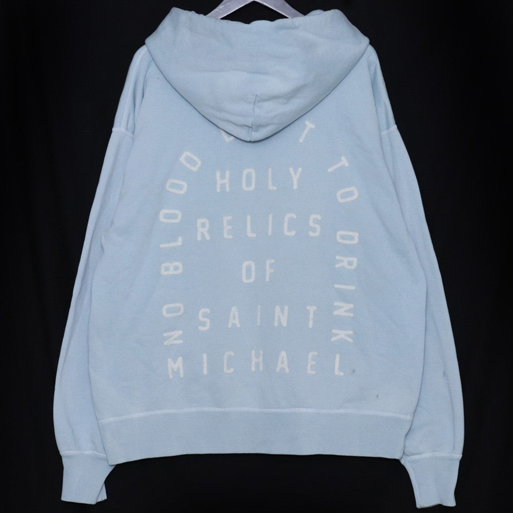 SAINT MICHAEL 22AW Holy Relics Felt Hoodie Blue Size XL