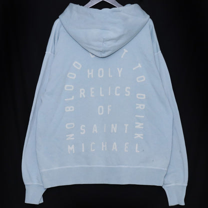 SAINT MICHAEL 22AW Holy Relics Felt Hoodie Blue Size XL