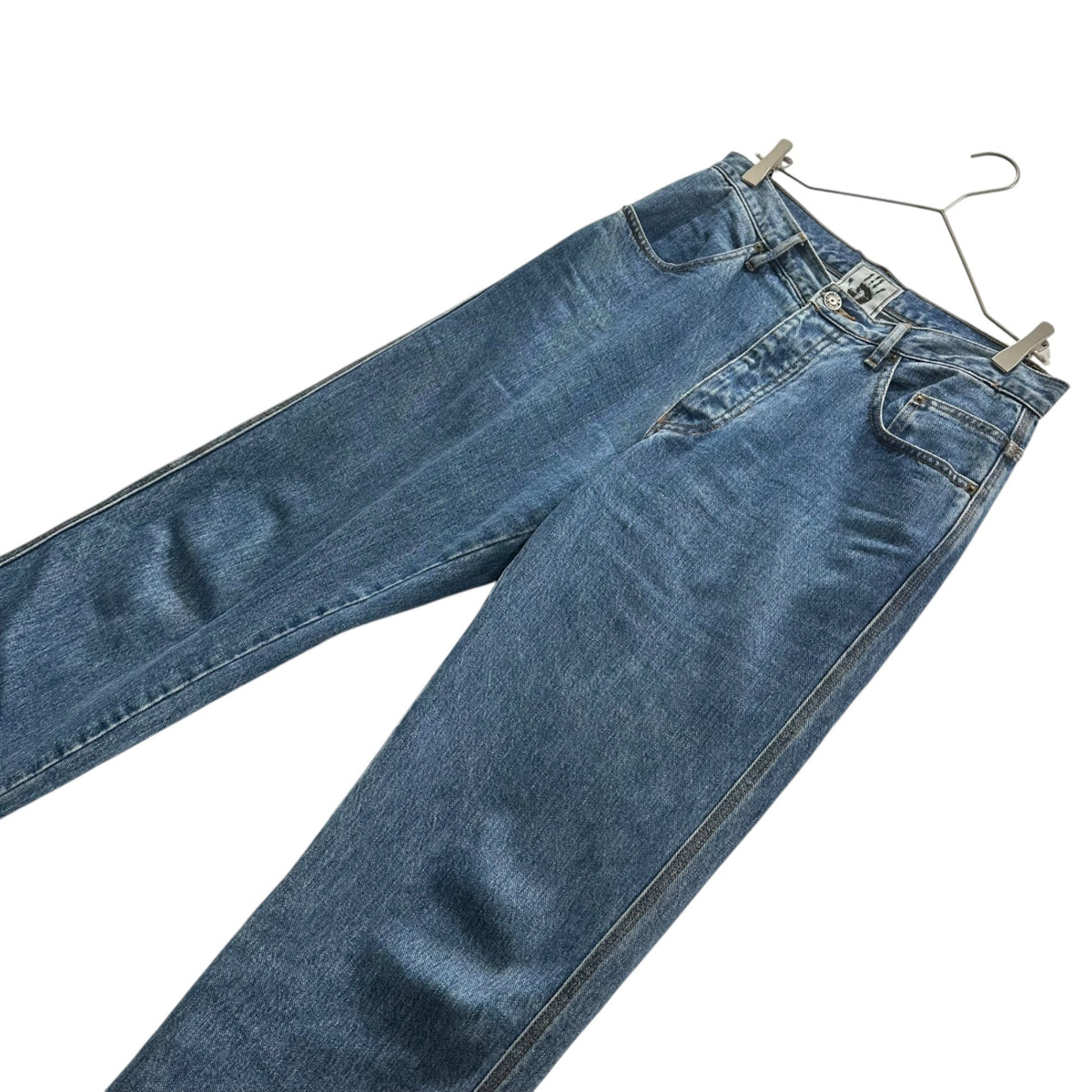 GAULTIER JEANS 00's Logo-Print Denim Pants Indigo Size 48
