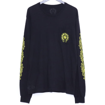 CHROME HEARTS DBL FLRL Long Sleeve T-Shirt Black Size L
