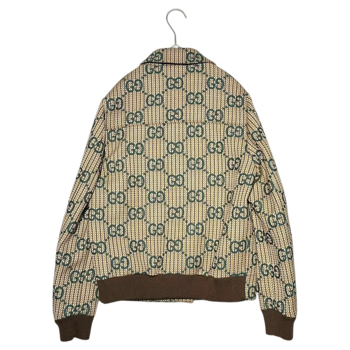 GUCCI Cruise 24/25 GG Logo Wool Bomber Jacket Size 36