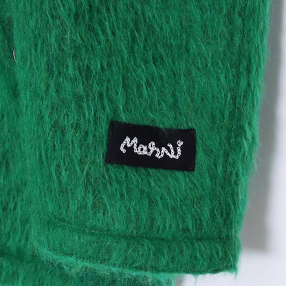 MARNI Single Breasted Faux Fur Coat Green Size 48
